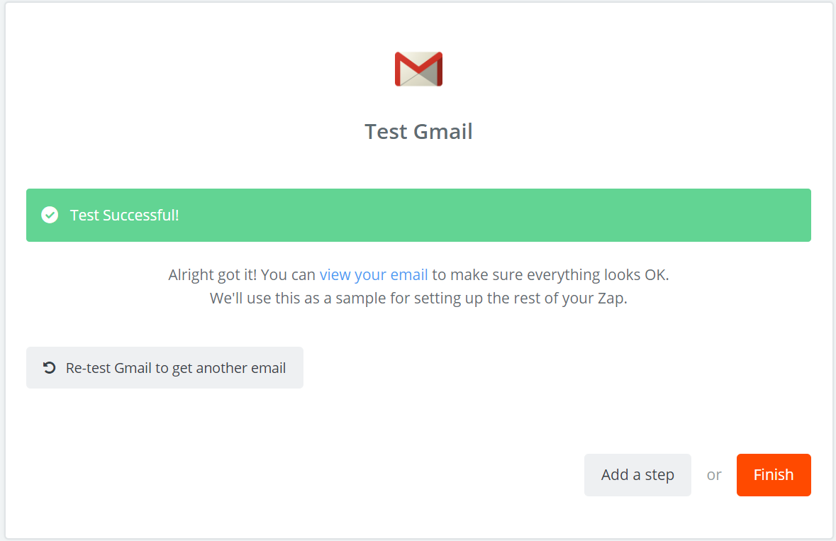 Gmail Test erfolgreich